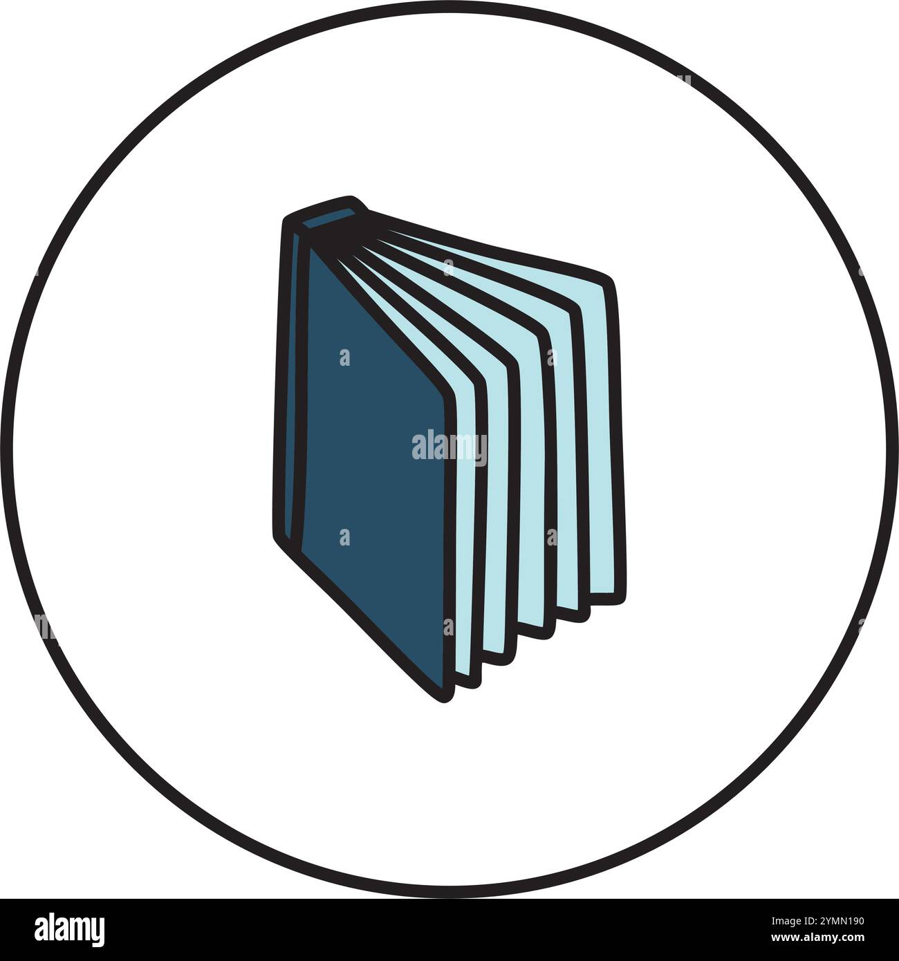 Doodle book icon hand drawn in minimalistic style. Knowledge symbol ...