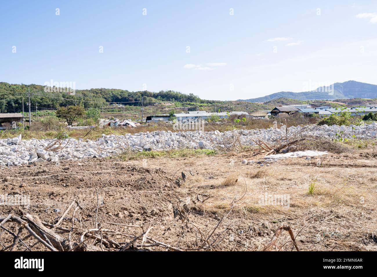 a view of defunct animal farm Stock Photo - Alamy