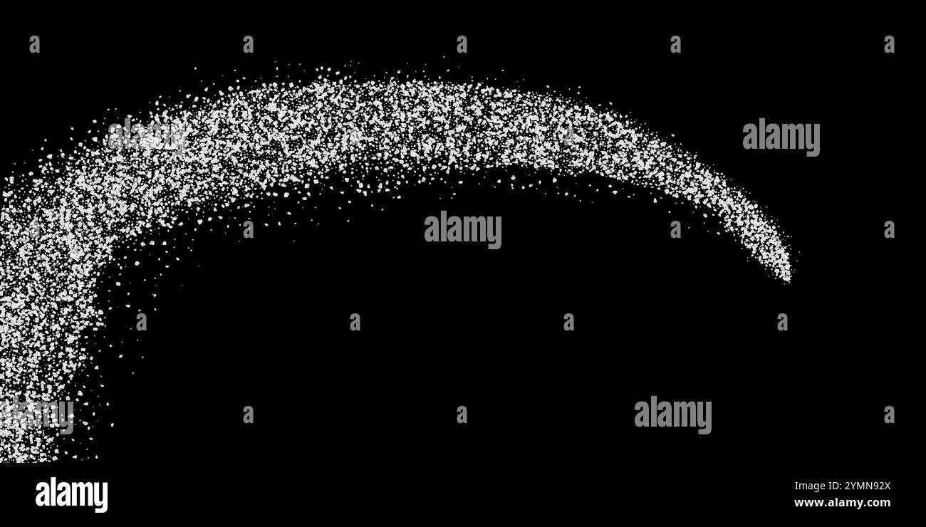 A scattering of crystals of sugar or salt. Realistic vector ...