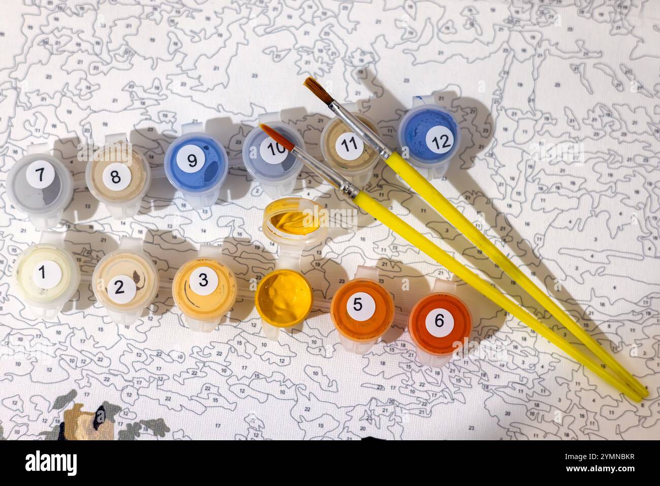 Coloring picture numbers acrylic paints hi-res stock photography and ...