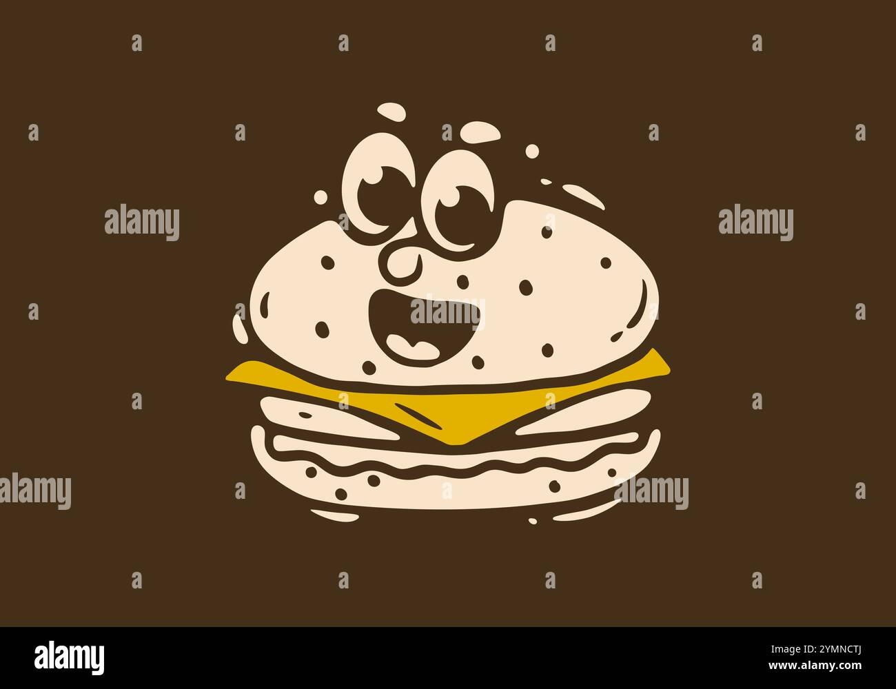 Burgerlicious. Burger illustration with face illustration design in ...