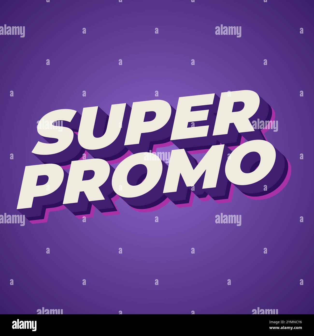 Super promo. Text effect design in square size with bold font and 3D ...