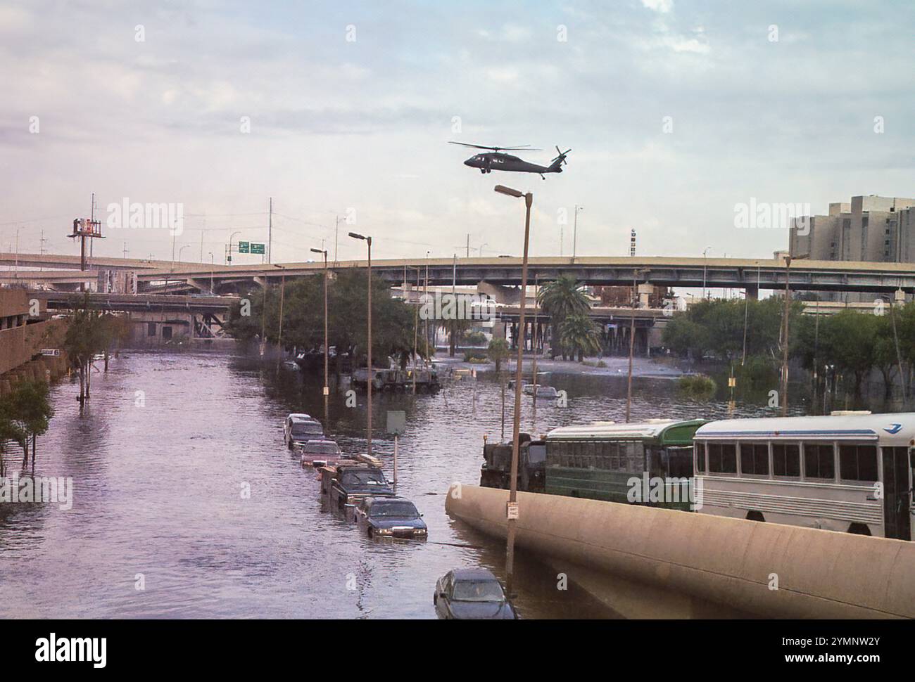 New Orleans, LA, USA - August 30, 2005: A National Guard helicopter ...