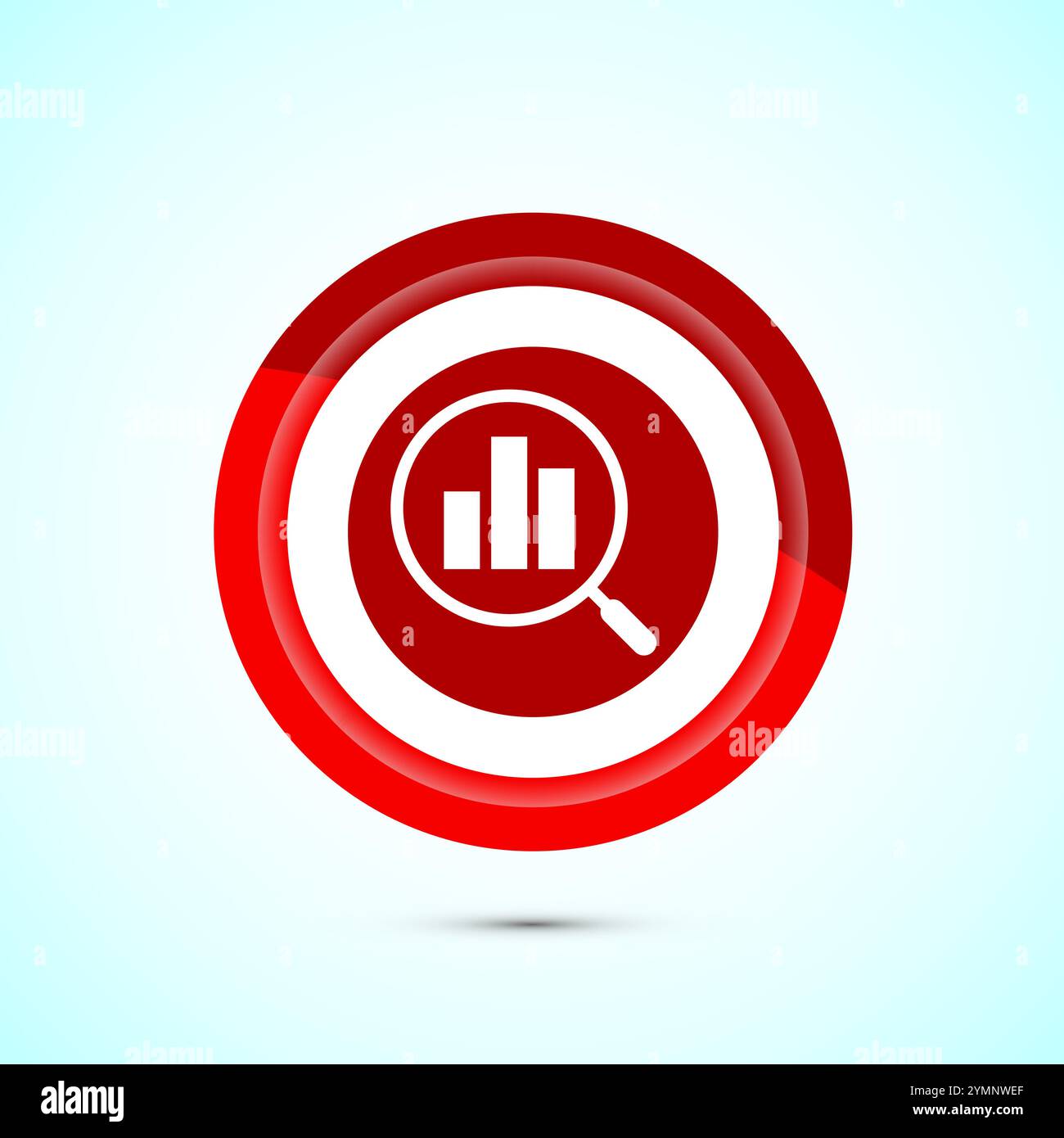 Data analytics icon design illustration. Market research, analytic icon, Button design Stock Vector