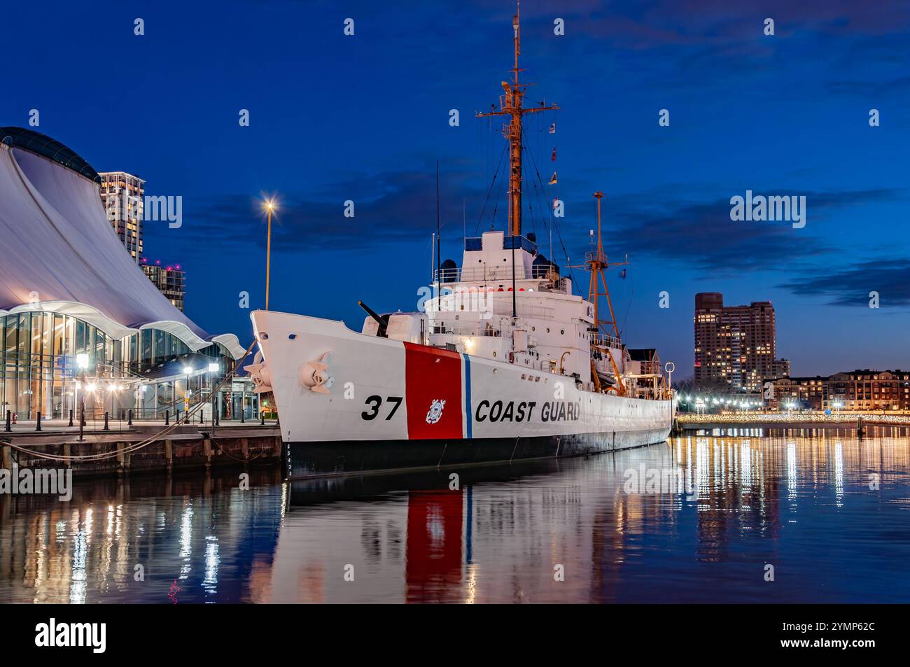 Baltimores USCGC Taney after Dark Stock Photo - Alamy
