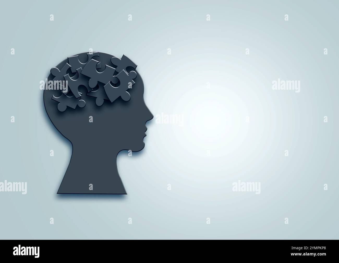 brain with puzzle, autism, memory loss, dementia and alzheimer ...