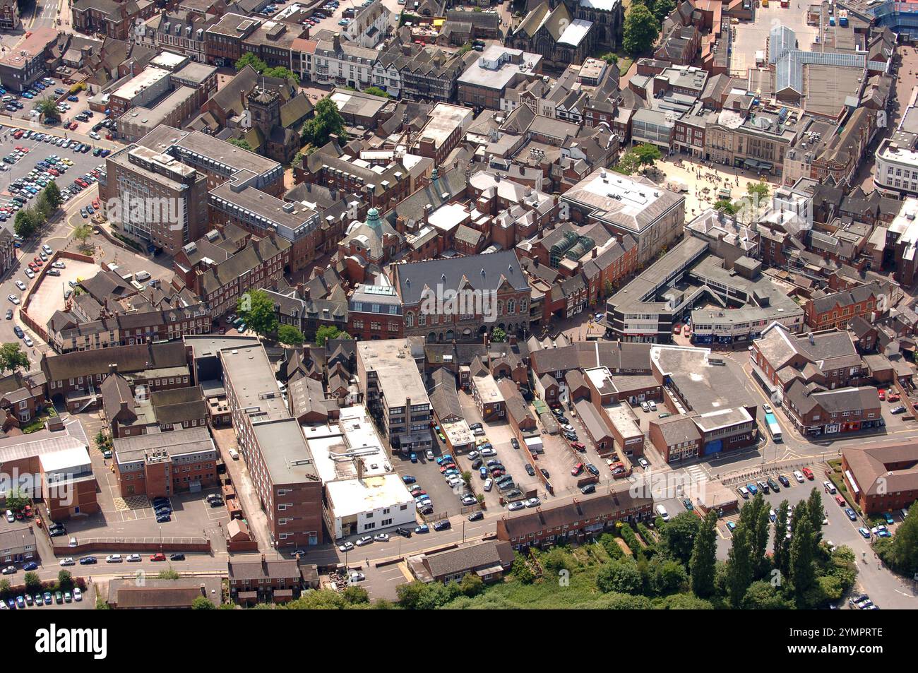 Aerial view Stafford Town Centre Staffordshire England Uk Stock Photo ...