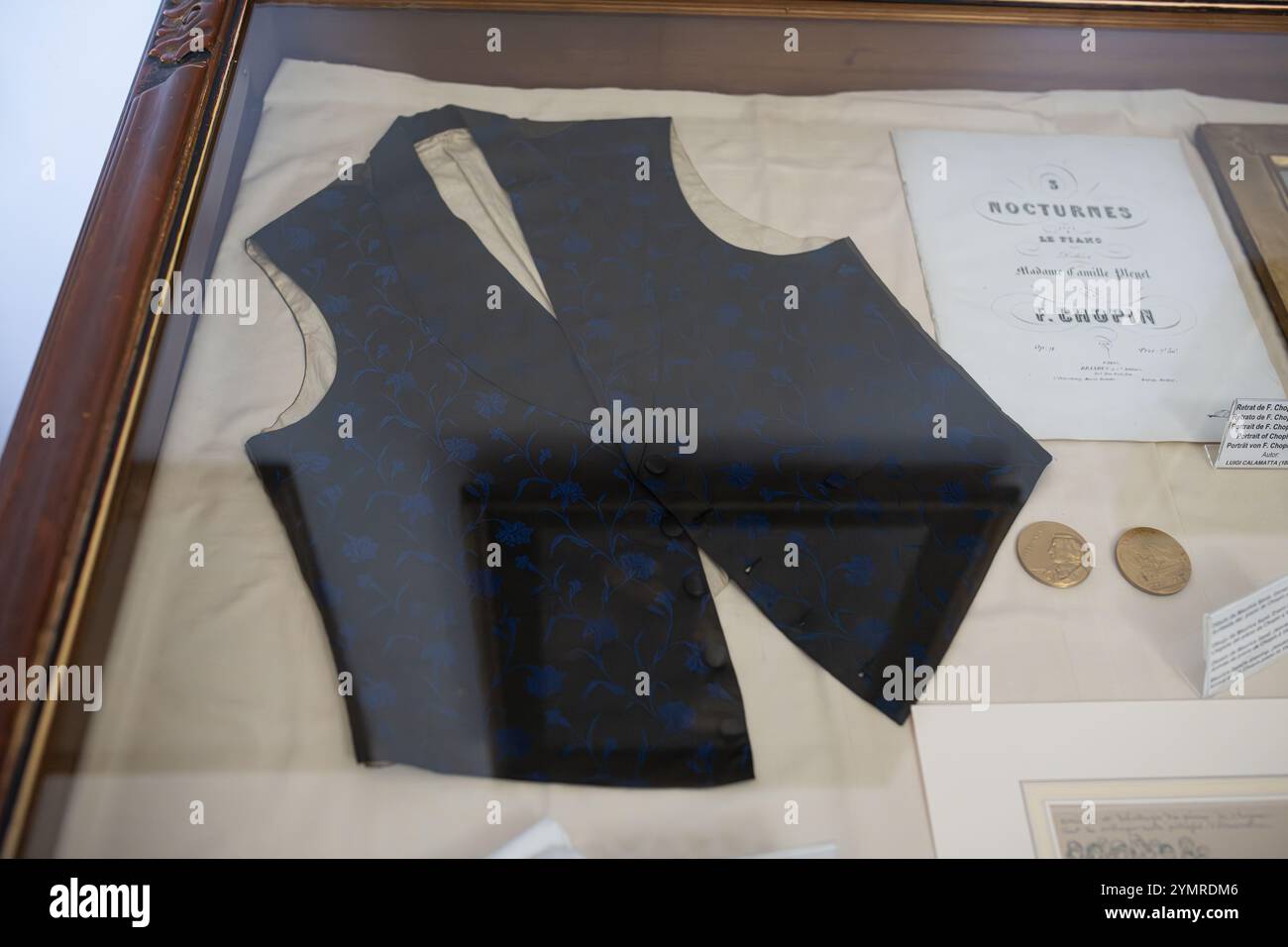 The original vest of the great composer Fryderyk Chopin as exposition in Valldemossa museum, Mallorca, Spain. Stock Photo