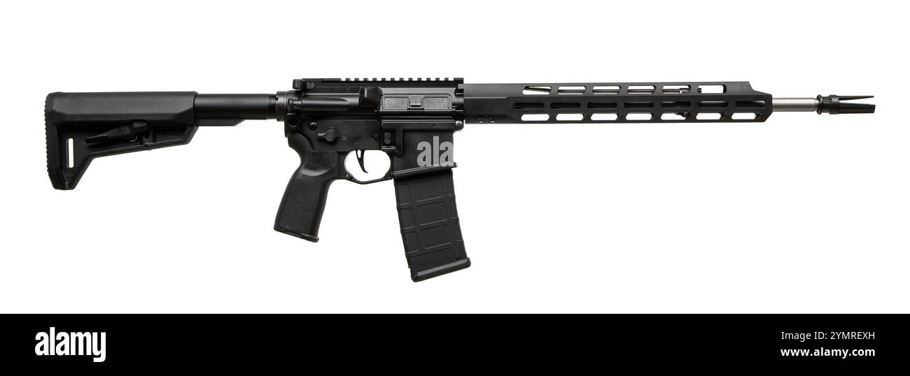 Modern automatic rifle isolated on white background. Weapons for police ...