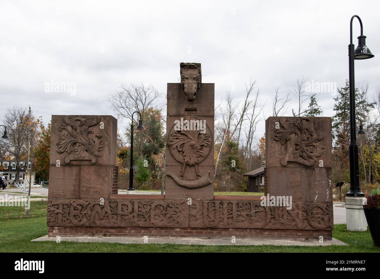 Sculpture from the Temple Building at Guild Park & Gardens on Guildwood Parkway in Scarborough, Toronto, Ontario, Canada Stock Photo