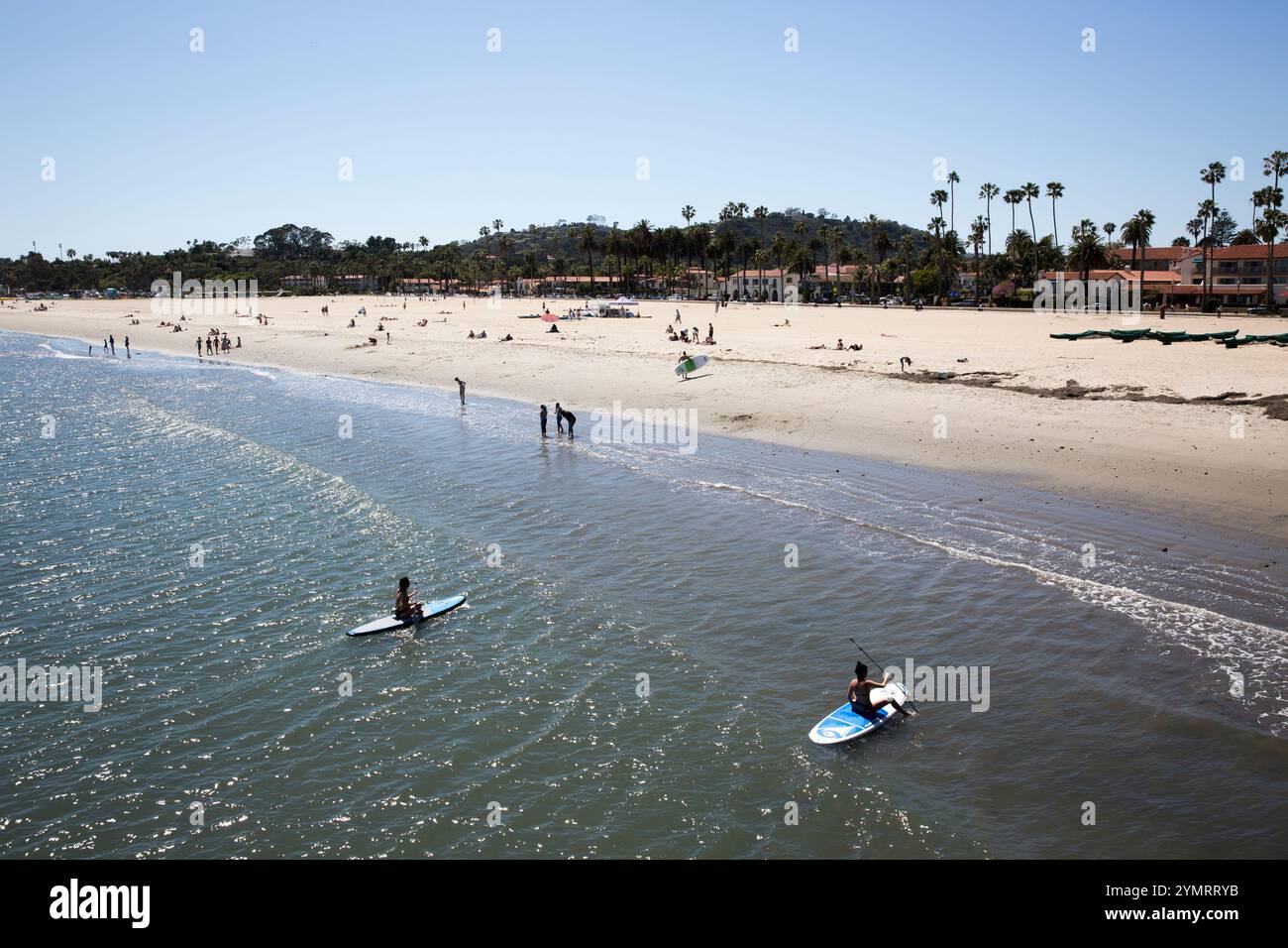 Paddle boarding in Santa Barbara, CA. Stock Photo
