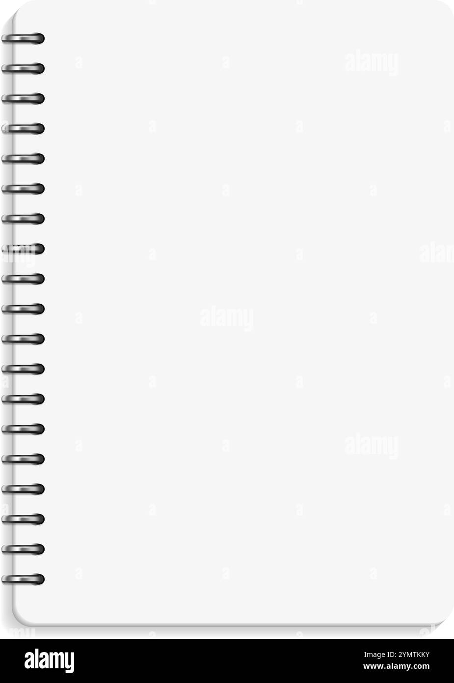 Spiral notebook open. White blank sheet template Stock Vector