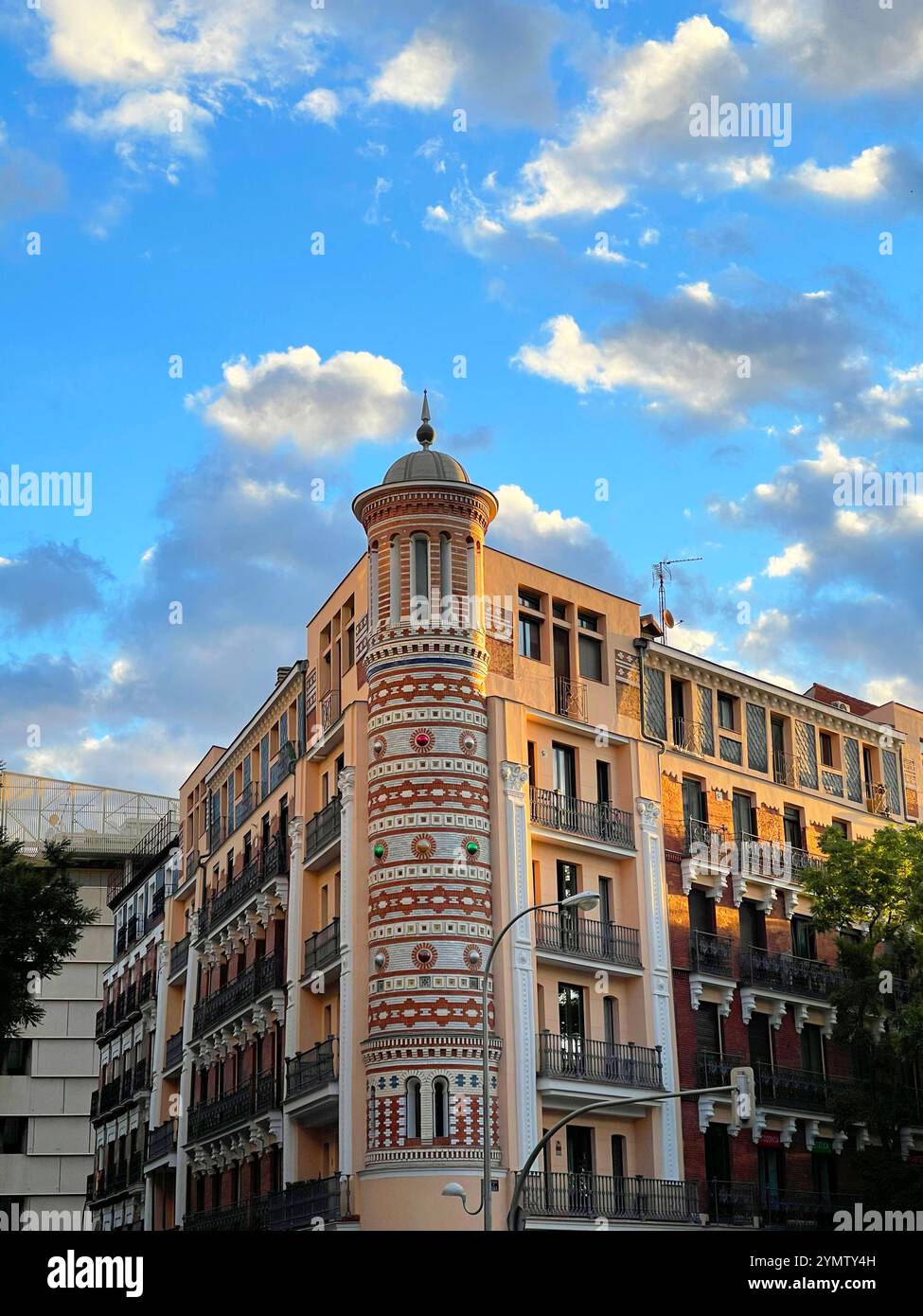 Facade of building. Alcala street, Madrid, Spain. - Smartphone Captured Stock Image