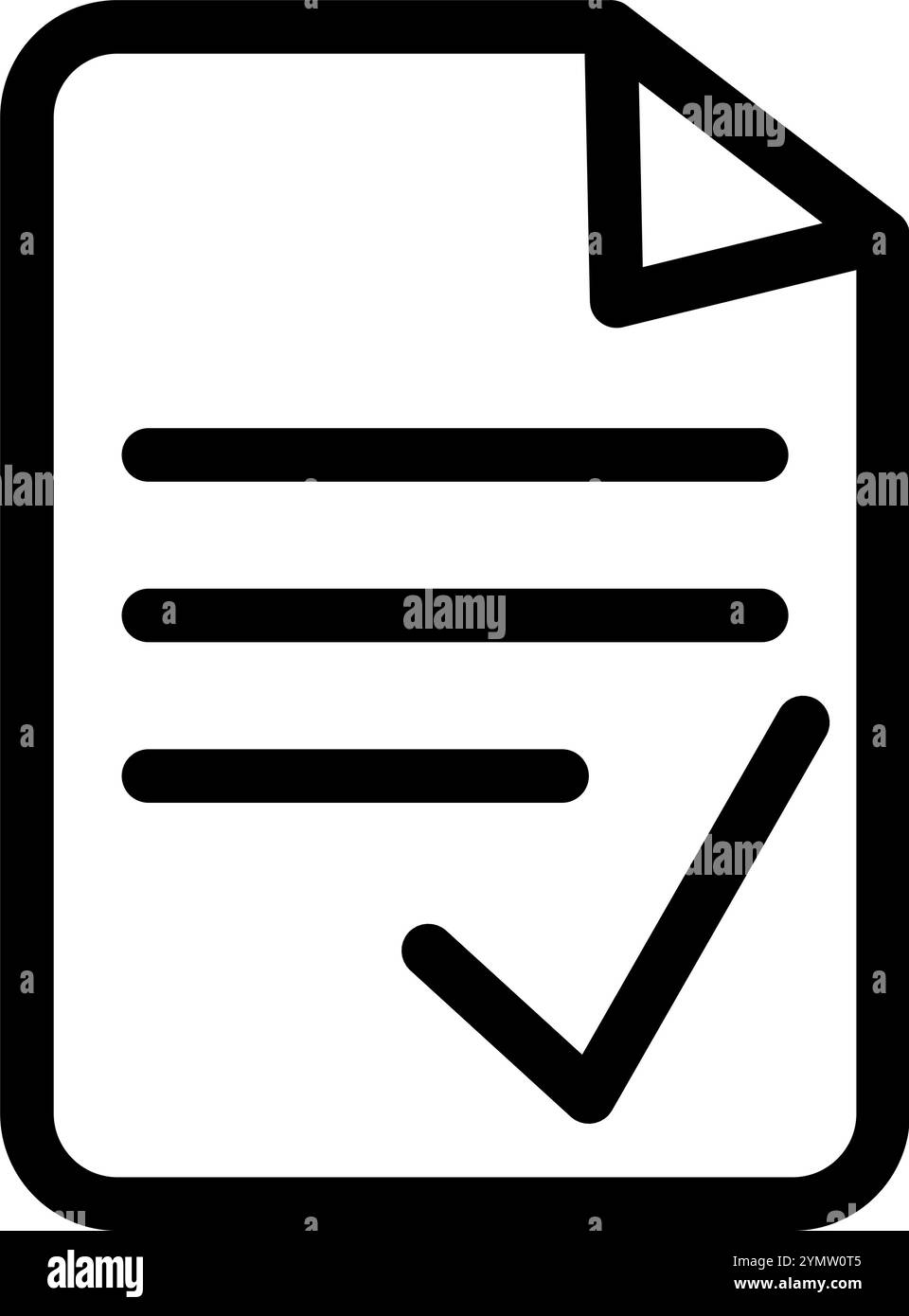 Document with written text and confirmation icon symbol - Document with ...