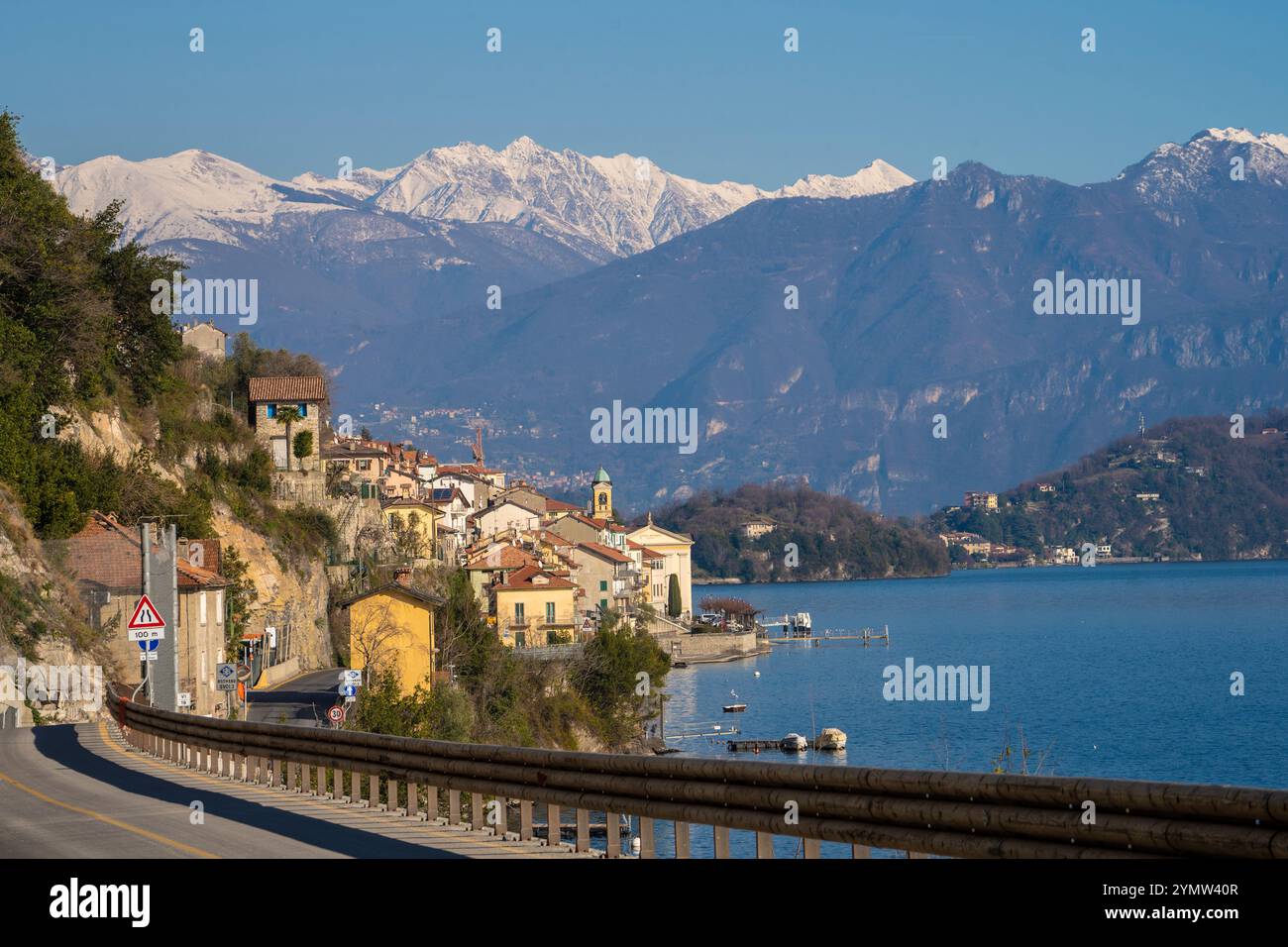 Entrance to the Colonno, colorful village overlooking Lake Como ...