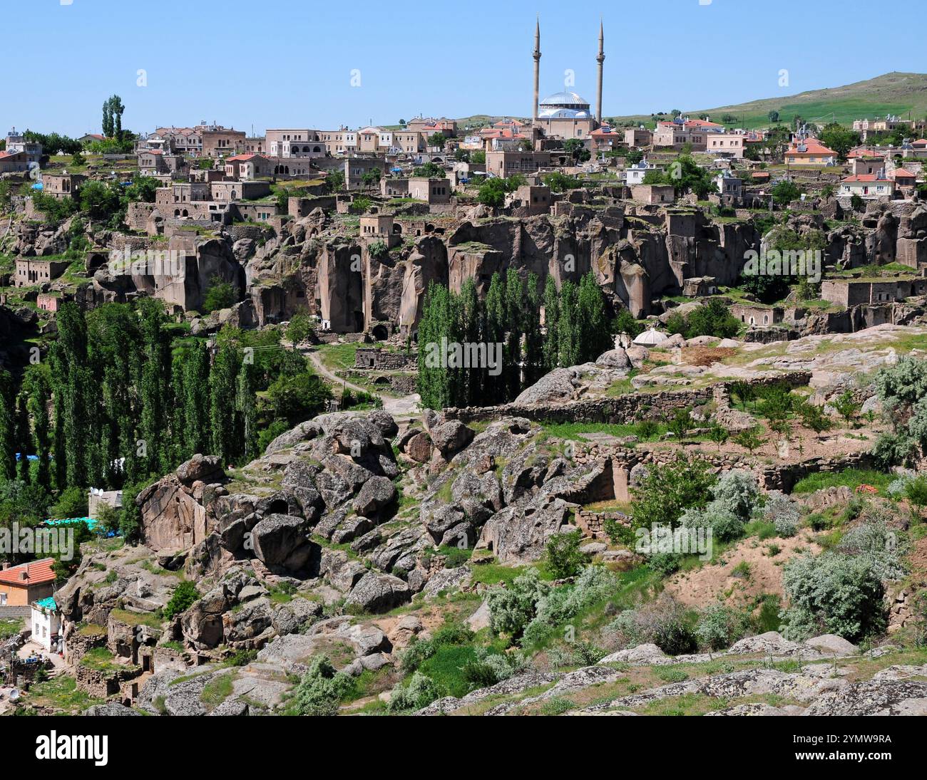 a-view-from-the-historical-guzelyurt-town-in-aksaray-turkey-stock
