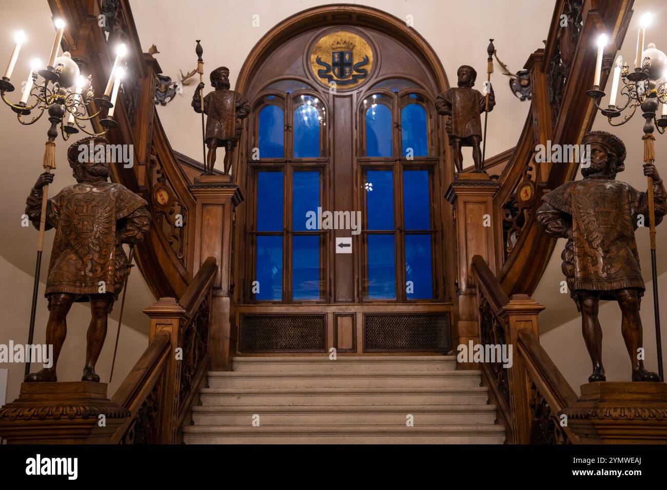 Miramare castle, interiors view with furniture and paintings indoor. Trieste, Italy 04.01.2024 Stock Photo