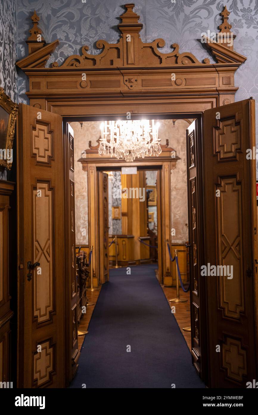 Miramare castle, interiors view with furniture and paintings indoor. Trieste, Italy 04.01.2024 Stock Photo