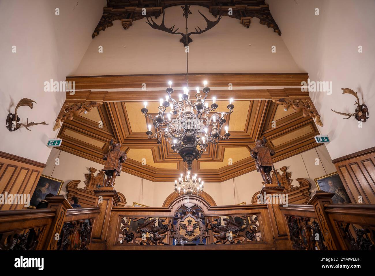 Miramare castle, interiors view with furniture and paintings indoor. Trieste, Italy 04.01.2024 Stock Photo