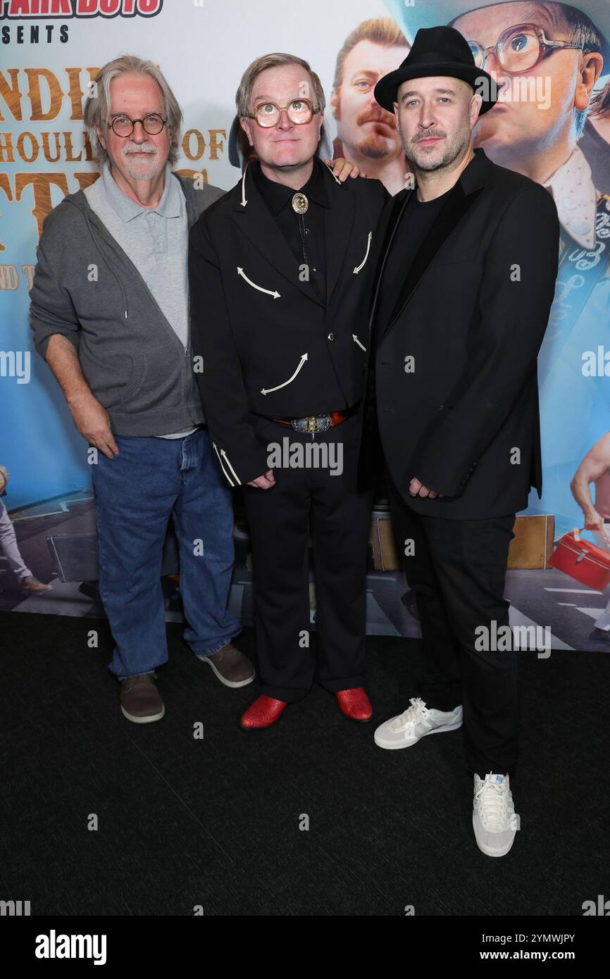 Los Angeles, Ca. 22nd Nov, 2024. Matt Groening, Mike Smith, Charlie Lightening at the LA premiere of Standing on the Shoulders of Kitties held at the DGA Theater Complex on November 22, 2024 in Los Angeles, California. Credit: Faye Sadou/Media Punch/Alamy Live News Stock Photo