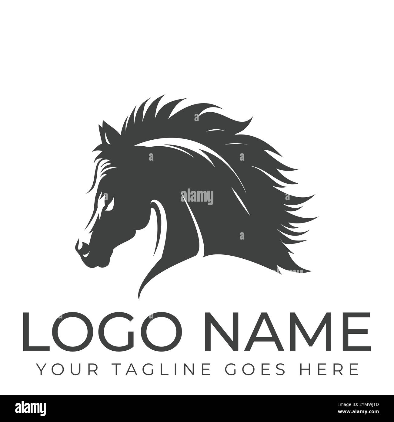 Horse silhouette logo design white background Stock Vector Image & Art ...