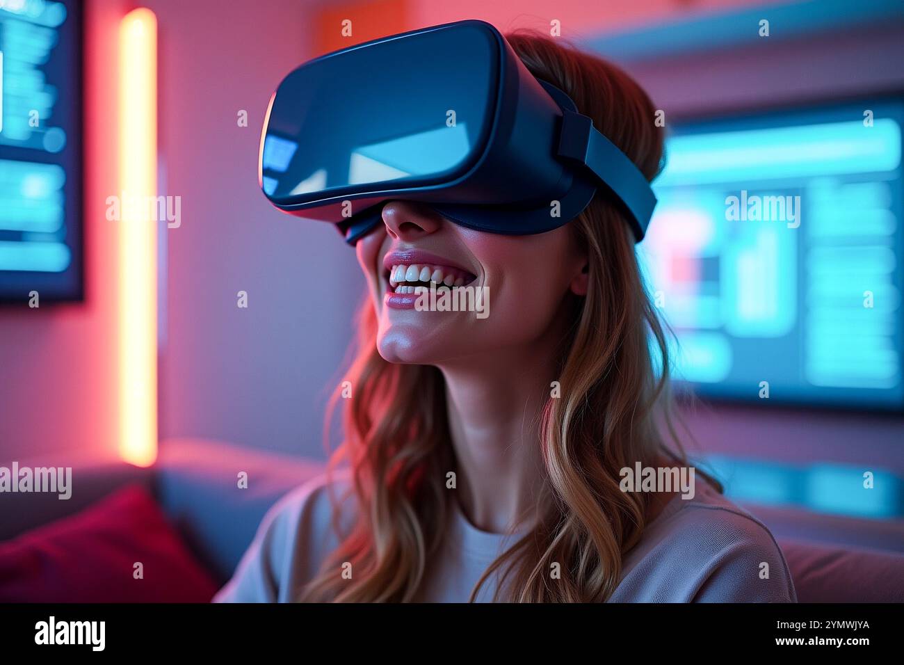 Woman in metaverse reality hi-res stock photography and images - Alamy