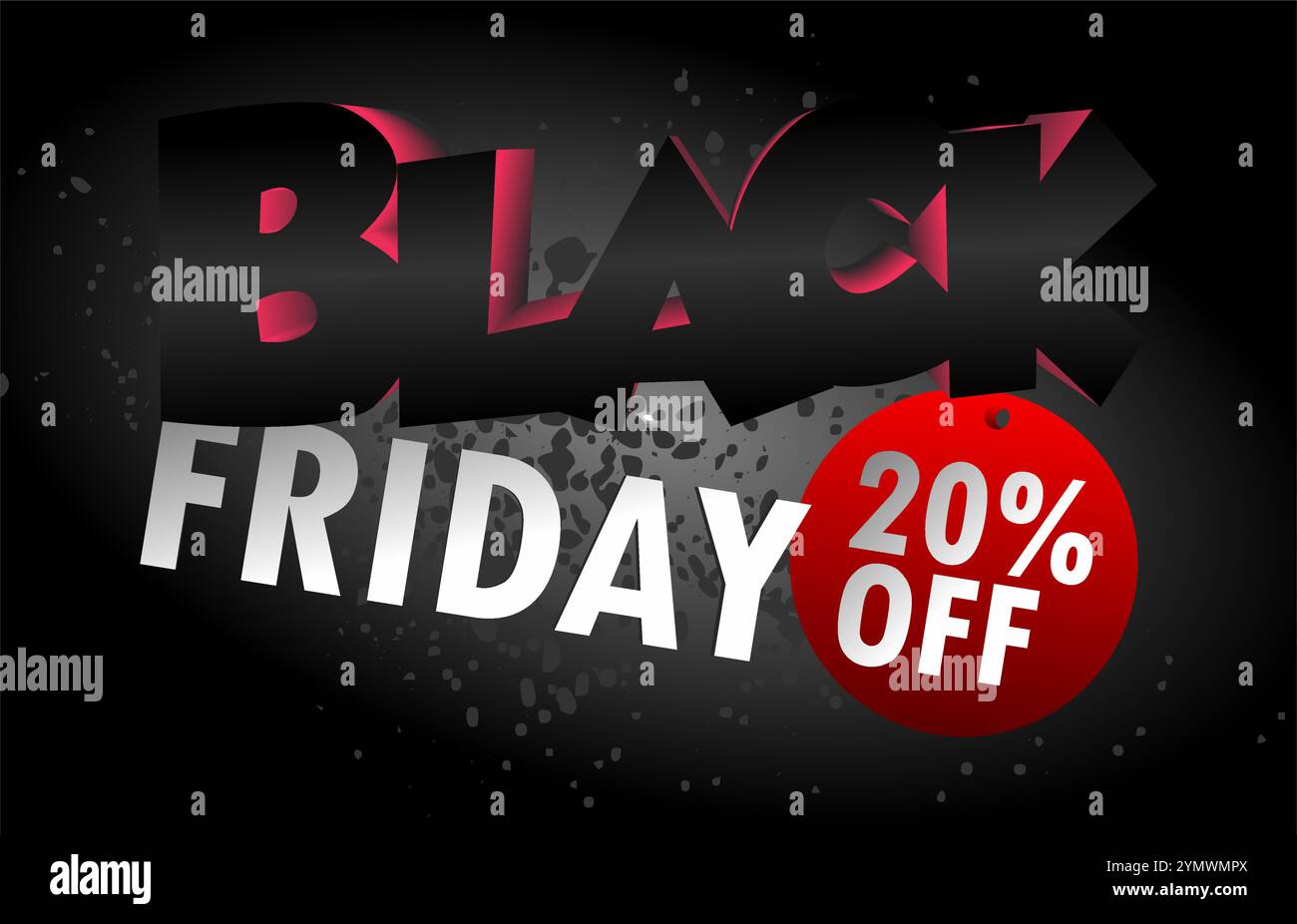 Black friday fifteen percent discount with red splash background Stock Vector