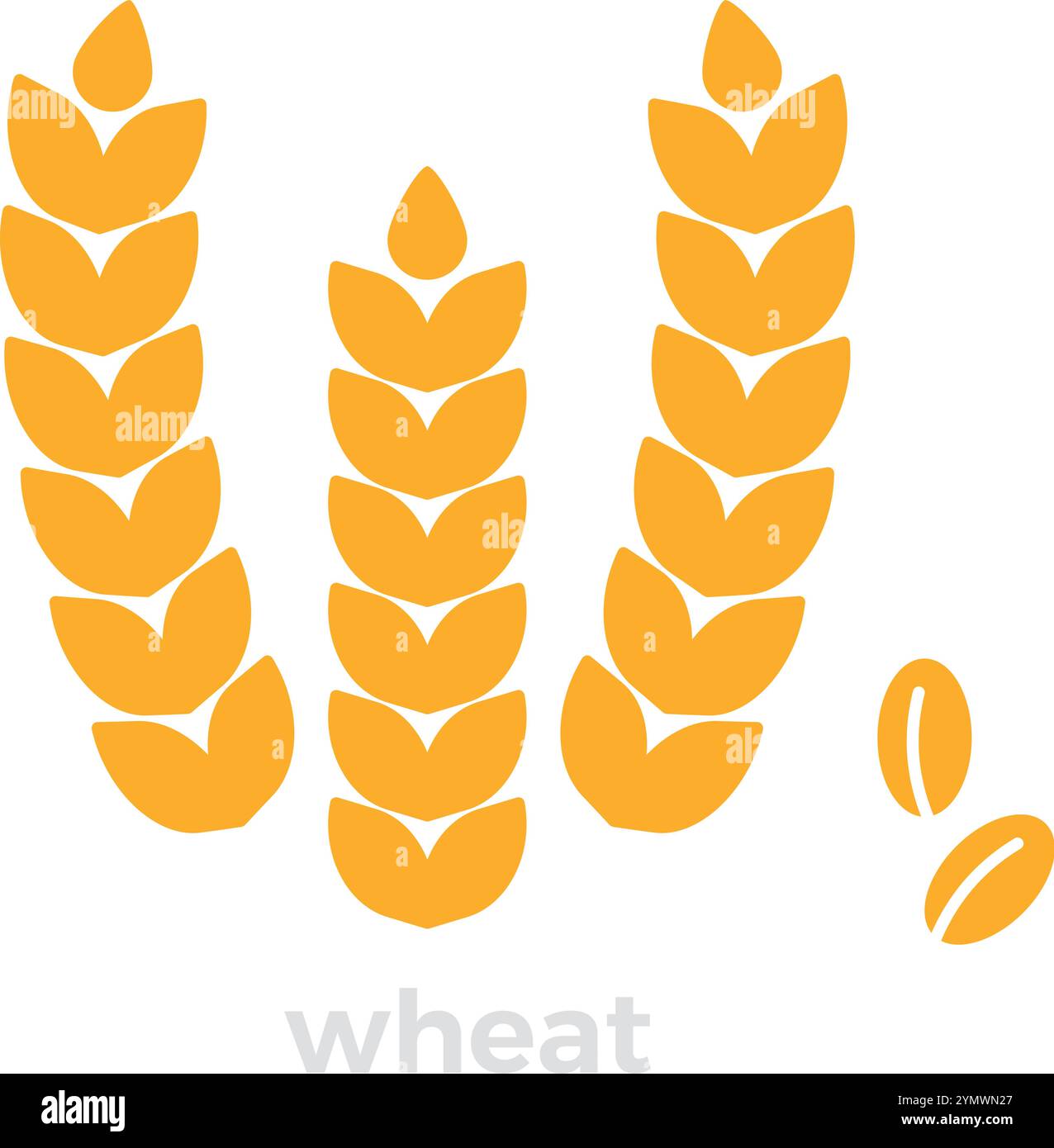Wheat ears icon. Farm crop yellow symbol Stock Vector Image & Art - Alamy