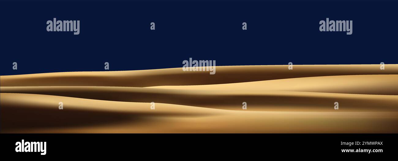 sunny desert landscape where the sands shine vector background Stock Vector