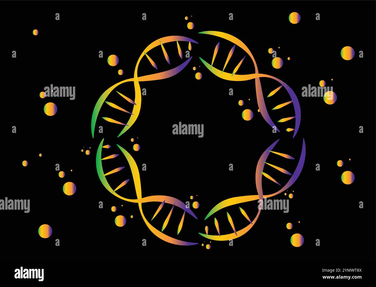 ABSTRACT HEART SHAPED DNA BACKGROUND Stock Vector