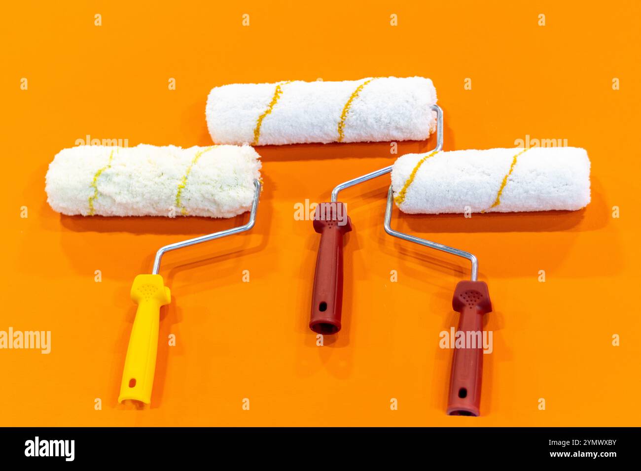Wall and ceiling roller paint brush Stock Photo