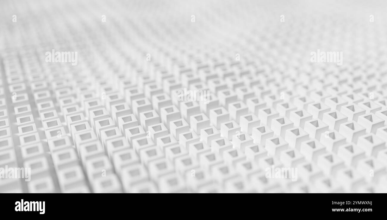 Random scaled white tube cube boxes block background wallpaper banner ...