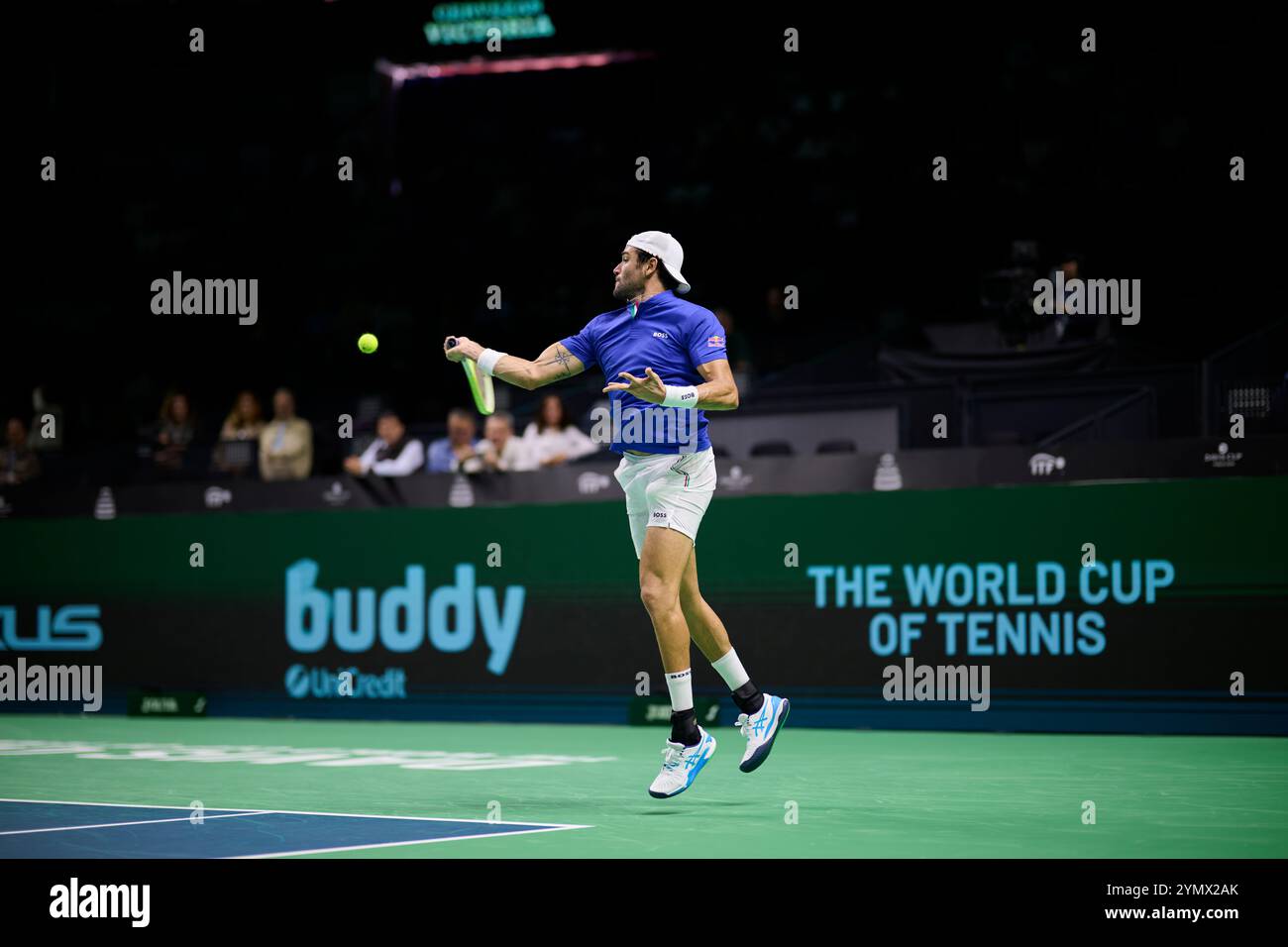 Malaga, Spain, 23, November, 2024.  Matteo Berrettini of Italy team at the Semi finals Davis Cup Final 8 singles match 1.  Credit: Vicente Vidal Fernandez/Alamy Live News Stock Photo