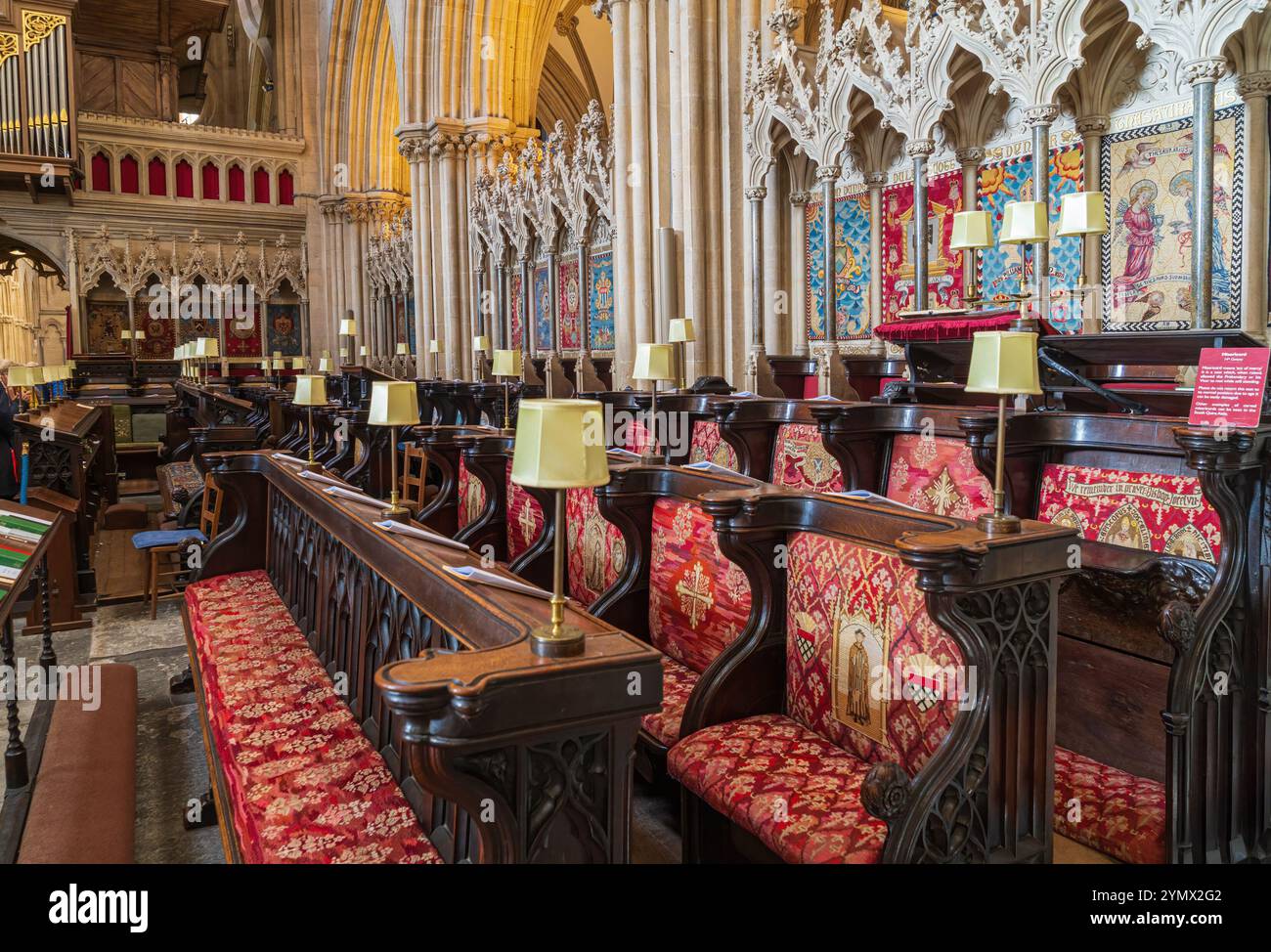 The choir pews in Wells Cathedral in Somerset Stock Photo