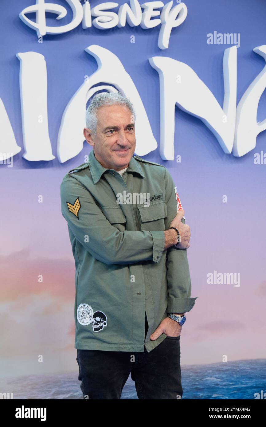 Madrid, Spain. 23rd Nov, 2024. Jon Sistiaga attends the photocall for Vaiana 2 in Madrid, Spain, on November 23, 2024. (Photo by Hazhard Espinoza Vallejos/NurPhoto) Credit: NurPhoto SRL/Alamy Live News Stock Photo