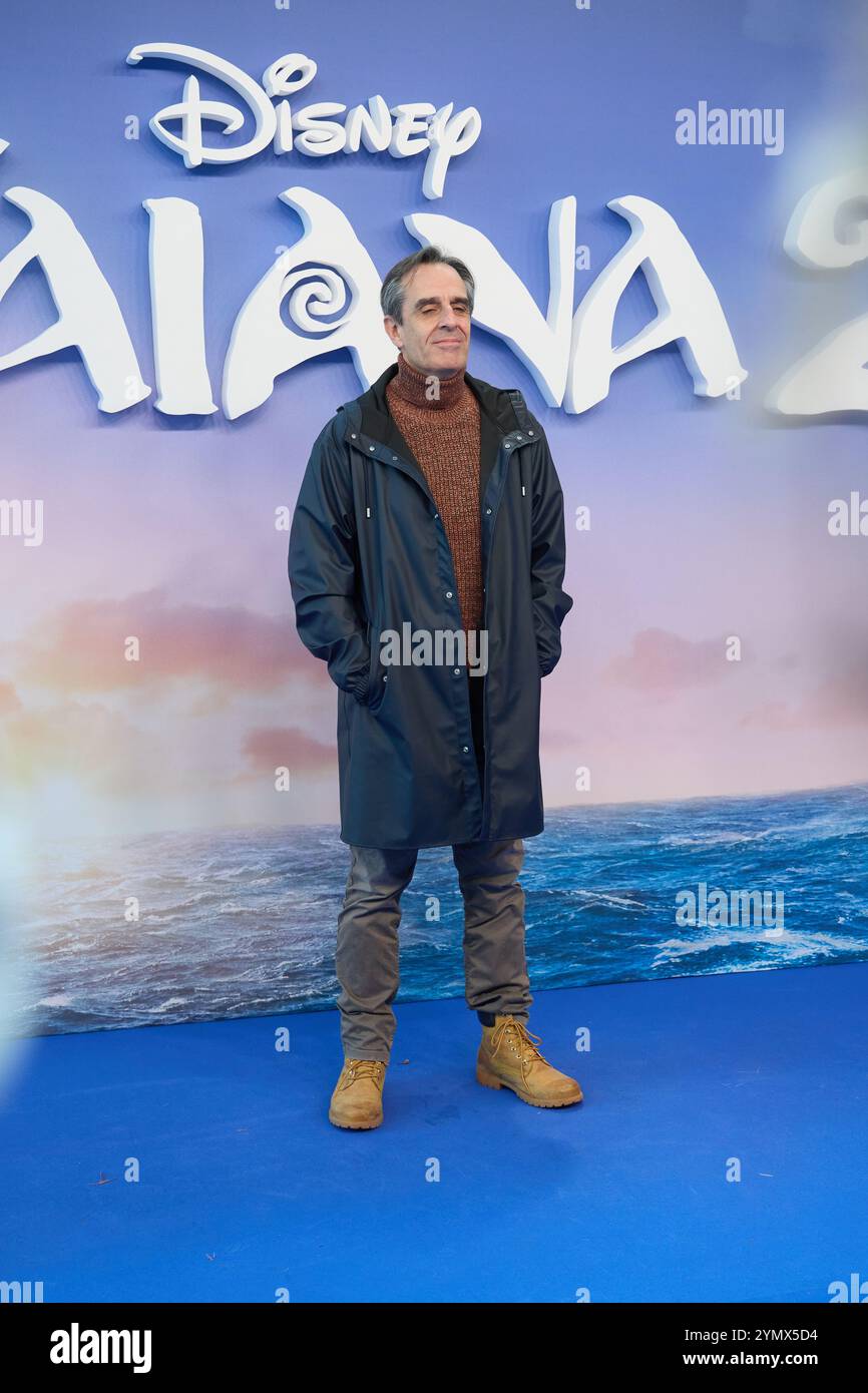 Madrid, Spain. 23rd Nov, 2024. At a photocall for Vaiana 2 in Madrid, Spain, on November 23, 2024, Juan Pedro Valentin appears. (Photo by Hazhard Espinoza Vallejos/NurPhoto) Credit: NurPhoto SRL/Alamy Live News Stock Photo