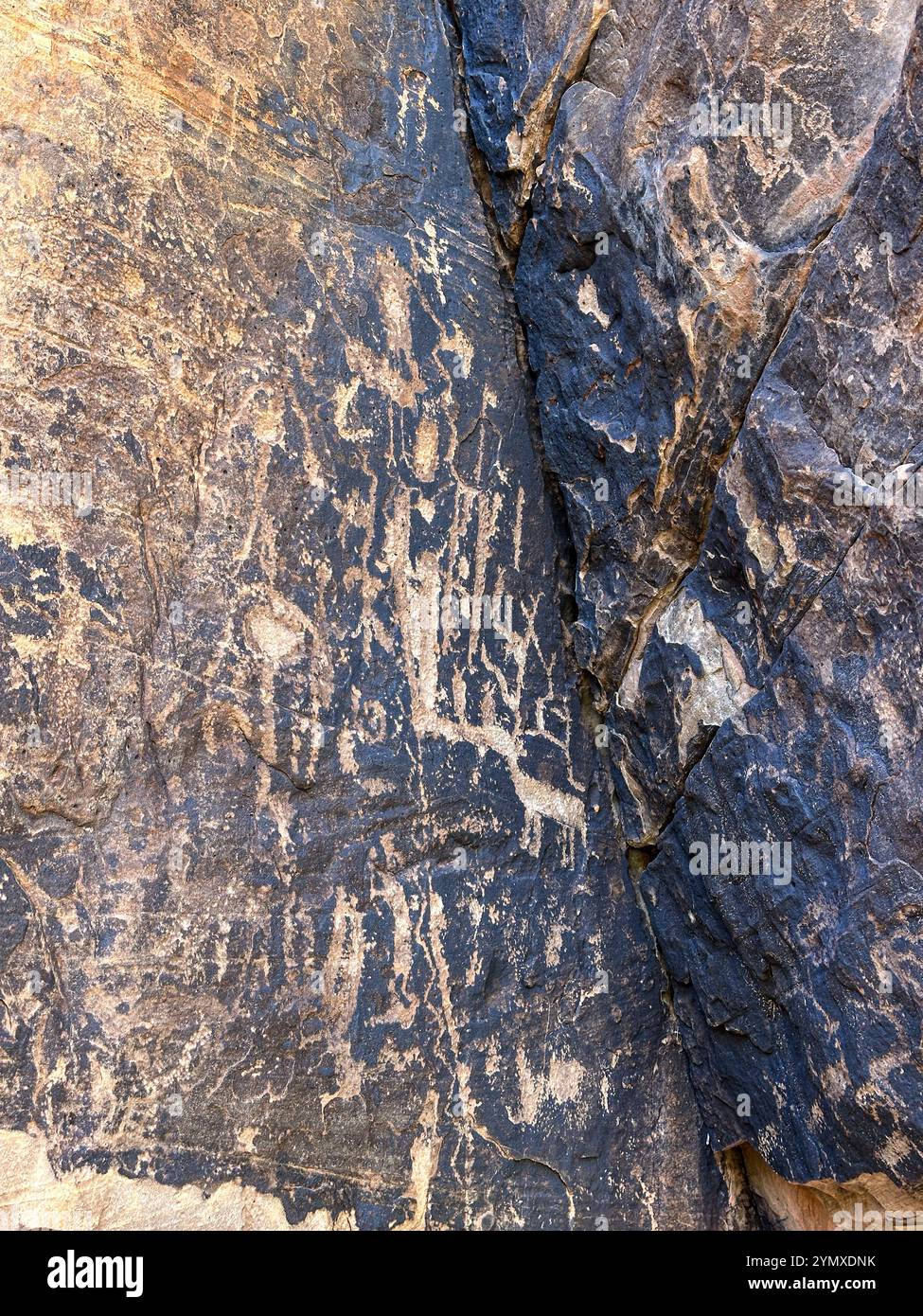 Petroglyphs at Rock Art Ranch in Winslow, Arizona, USA - Smartphone Captured Stock Image