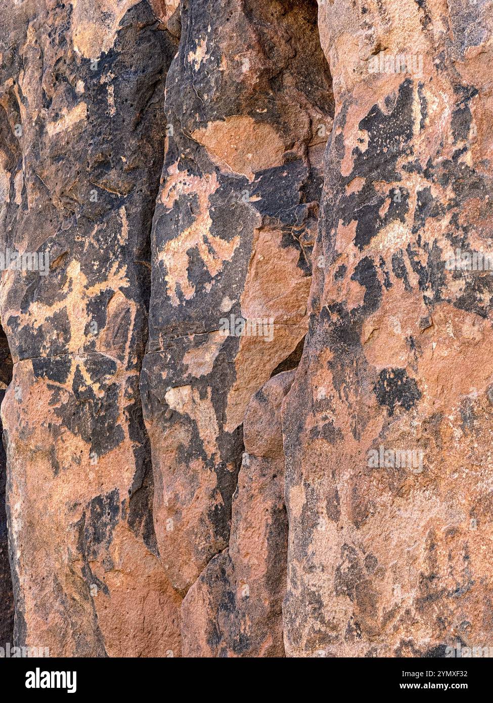 Petroglyphs at Rock Art Ranch in Winslow, Arizona, USA - Smartphone Captured Stock Image