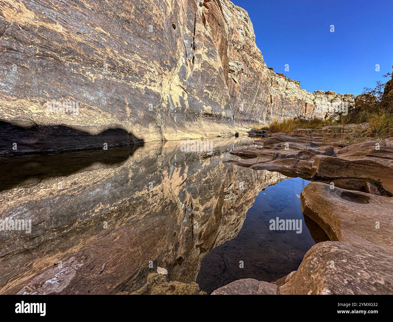 Petroglyphs at Rock Art Ranch in Winslow, Arizona, USA - Smartphone Captured Stock Image