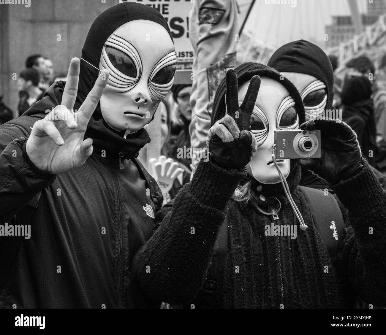 Face masks take Black and White Stock Photos Images Alamy