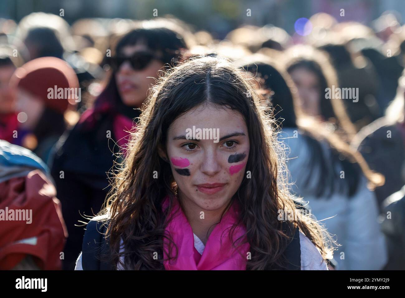 Rome, Italy, 23 November 2024. Protesters attend a demonstration on the occasion of the International Day for the Elimination of Violence against Women. Credit: Riccardo De Luca - Update Images/Alamy Live News Stock Photo