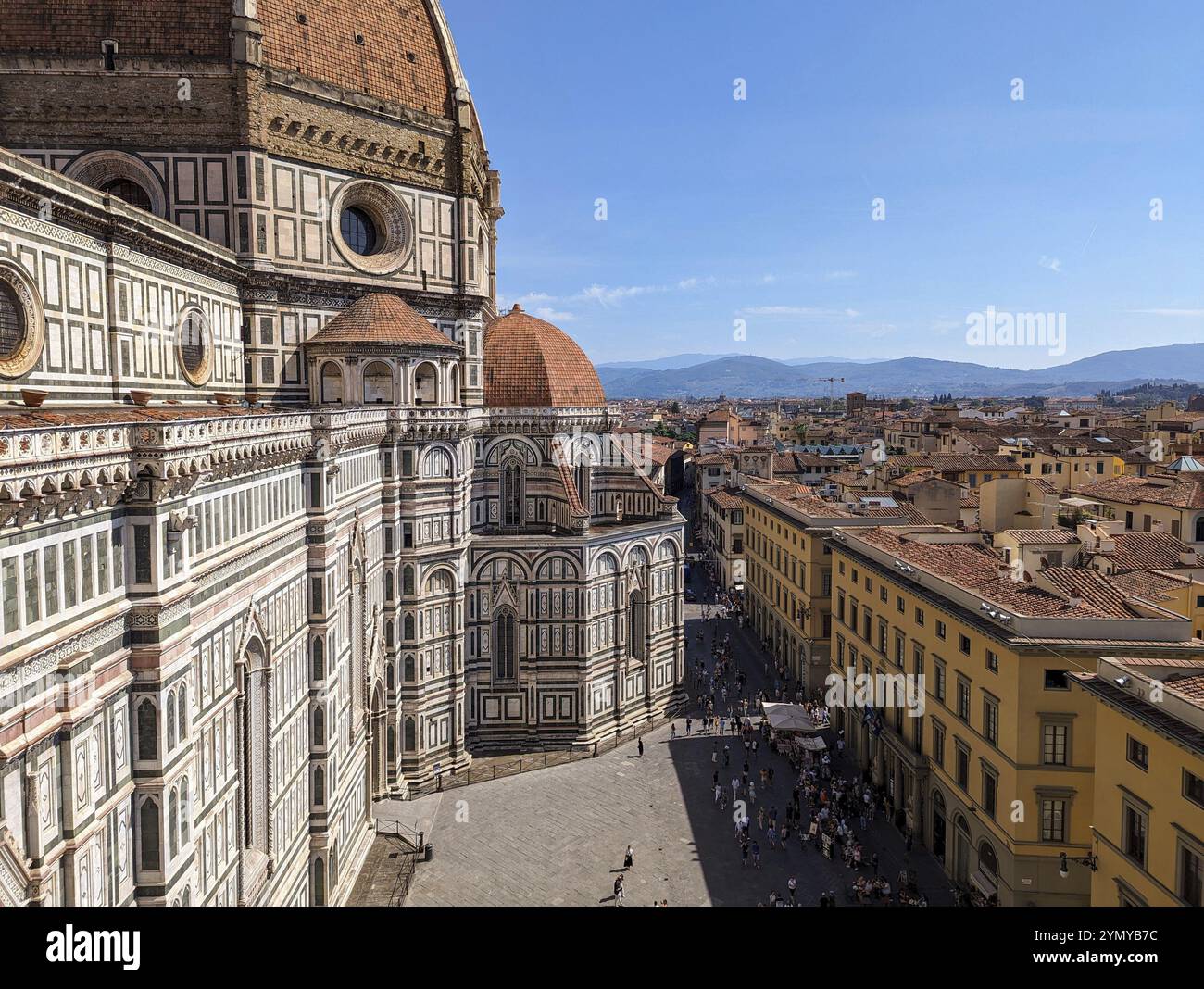 Aerial view of the cathedral Santa Maria del Fiore in Florence, Italy ...