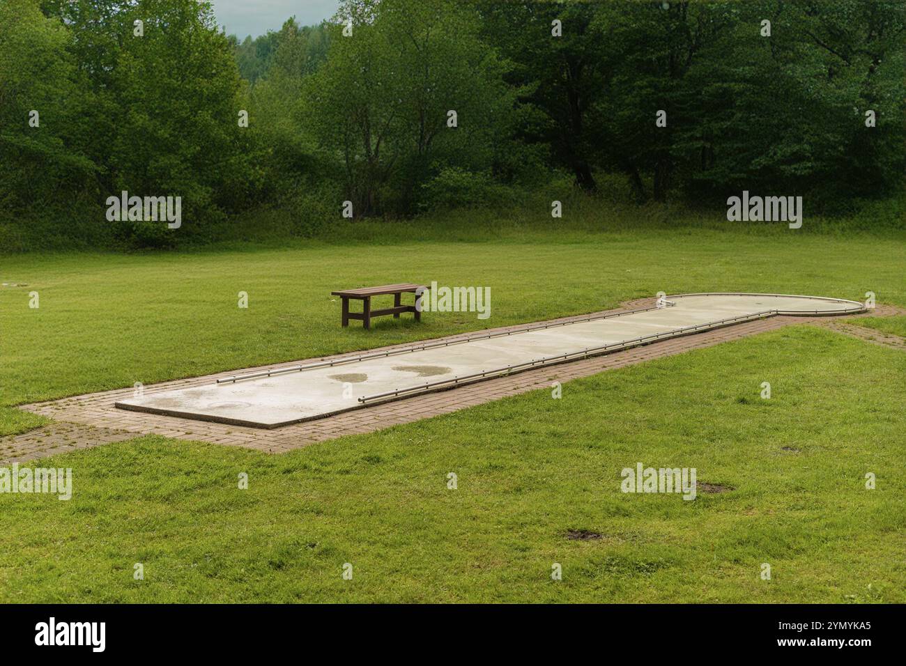 Track of a miniature golf course Stock Photo