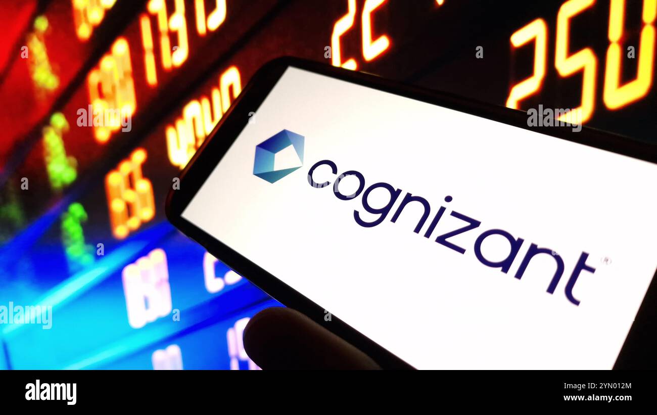 Konskie, Poland - November 23, 2024: Cognizant Technology Solutions company logo displayed on mobile phone Stock Photo