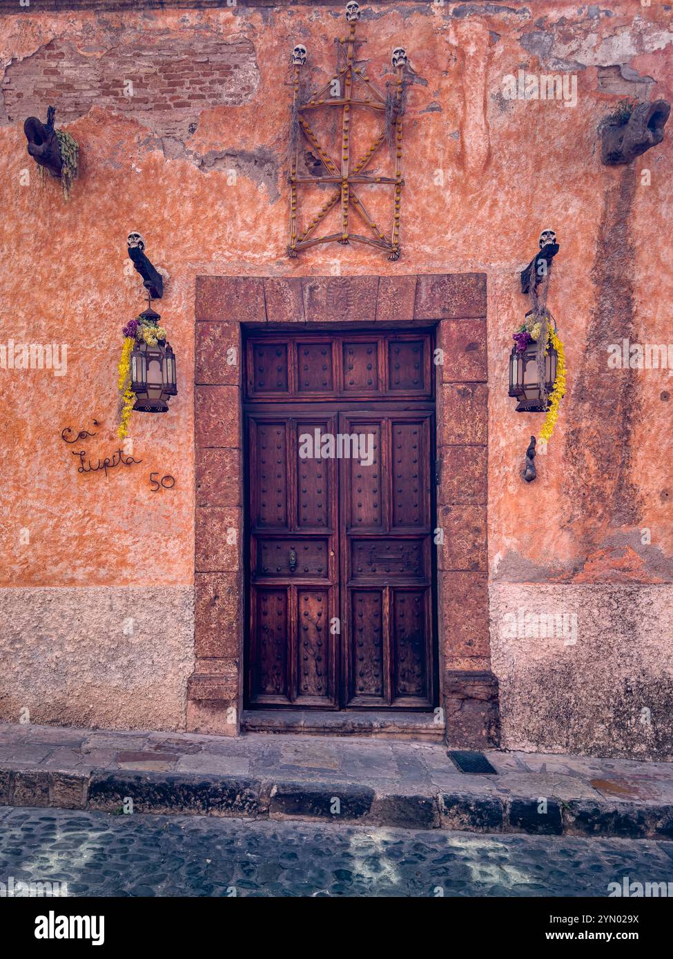 Calle Hospicio 50, San Miguel de Allende, Mexico. - Smartphone Captured Stock Image