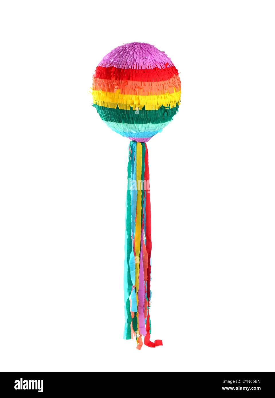 One bright colorful pinata isolated on white Stock Photo - Alamy