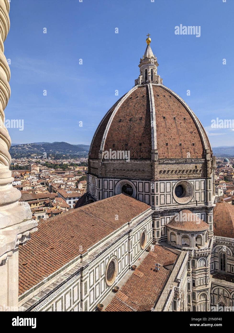 Aerial view of the cathedral Santa Maria del Fiore in Florence, Italy ...