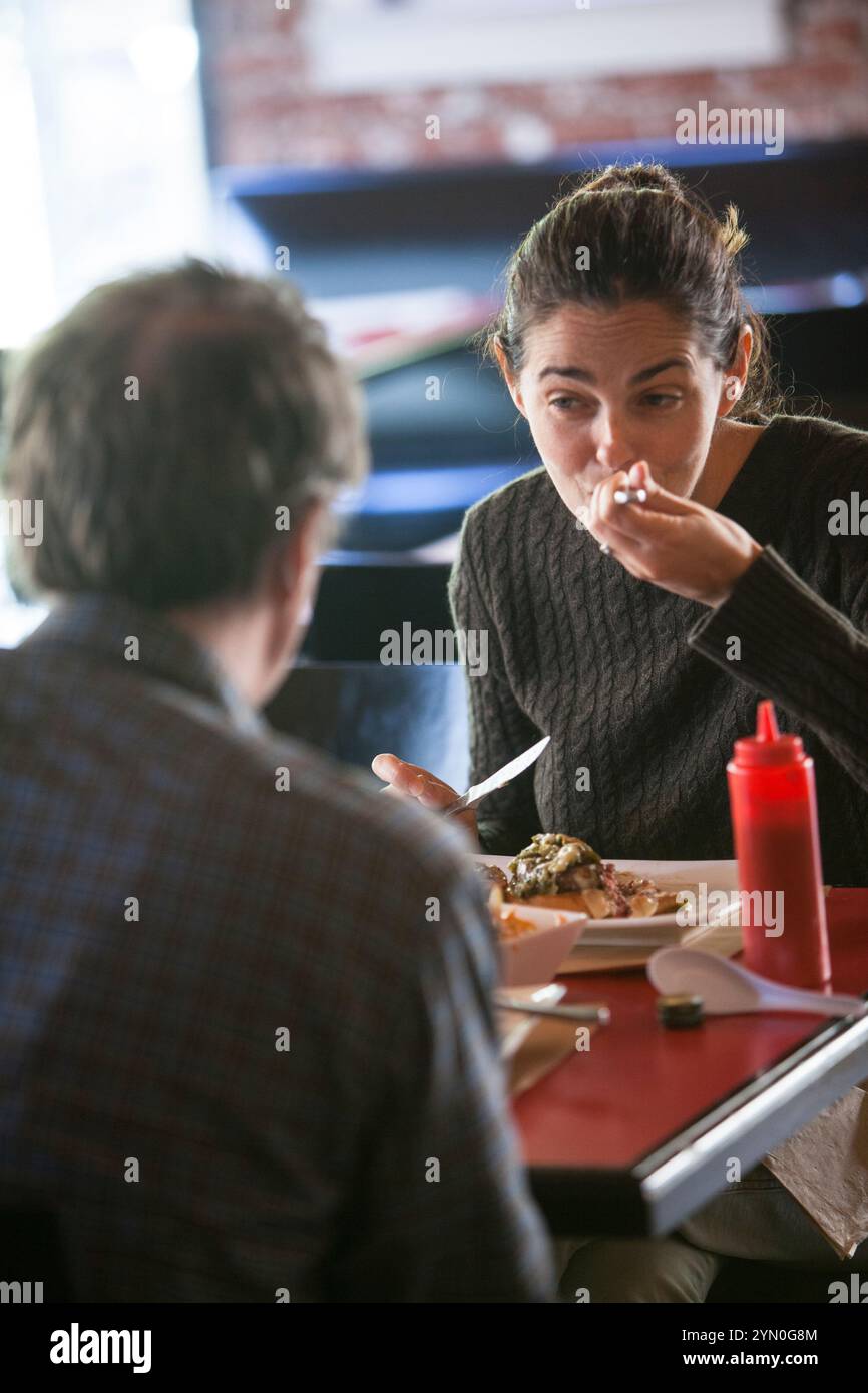 Scenes from Umami Burger at 1520 Cahuenga Blvd in Hollywood, CA. Stock Photo