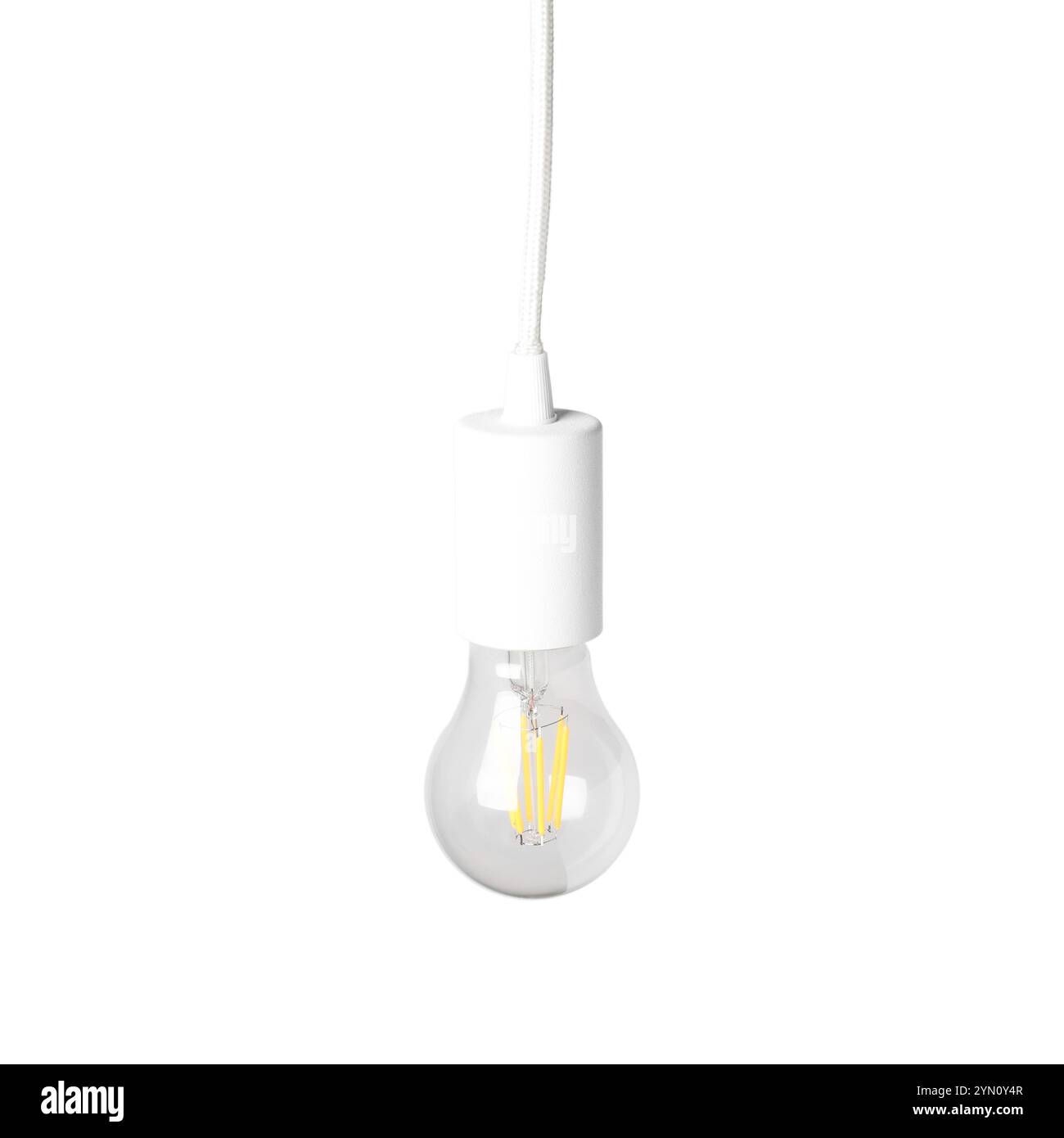 Hanging lightbulb isolated Cut Out Stock