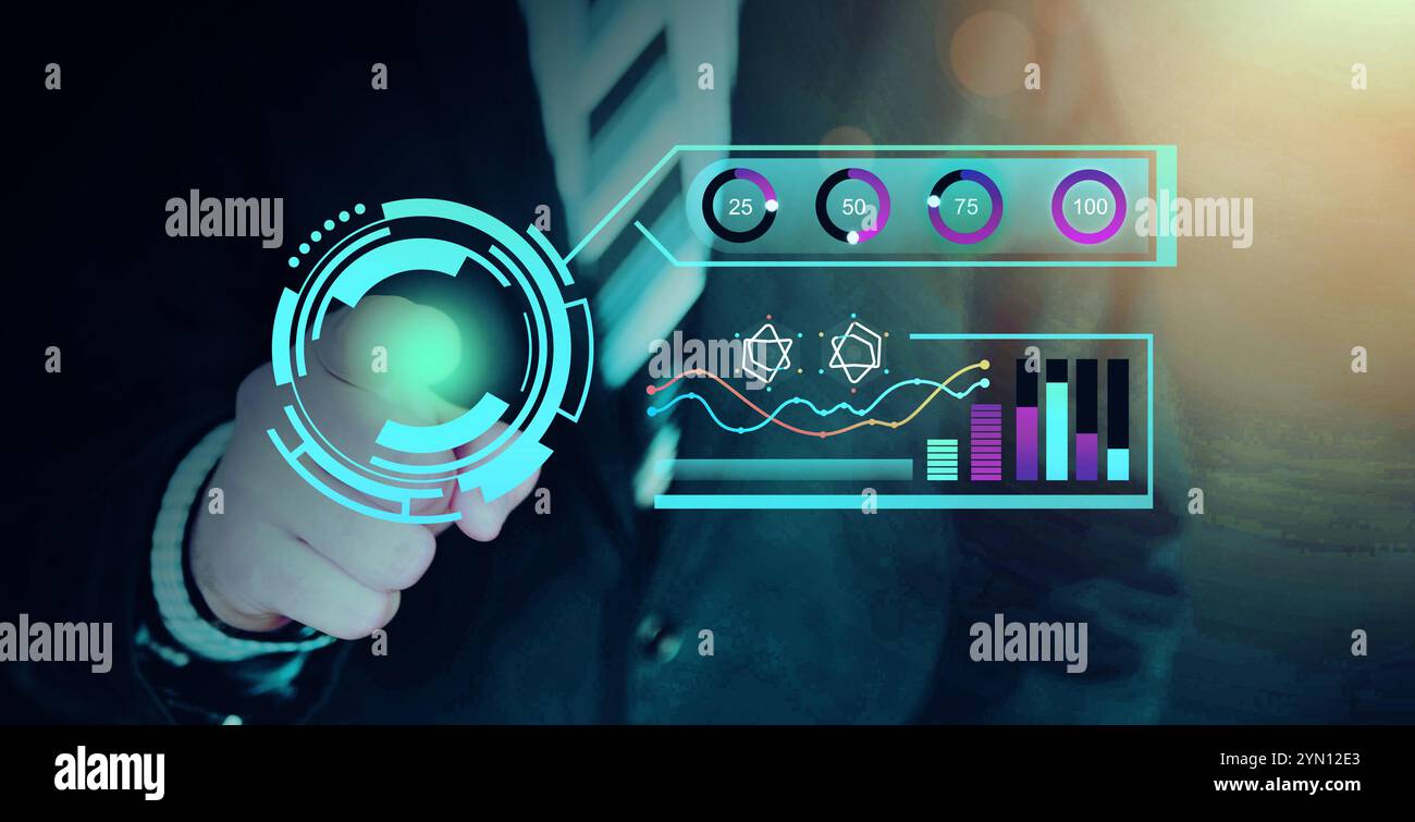 Digital graph rising falling hi-res stock photography and images - Alamy